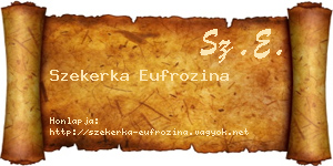Szekerka Eufrozina névjegykártya